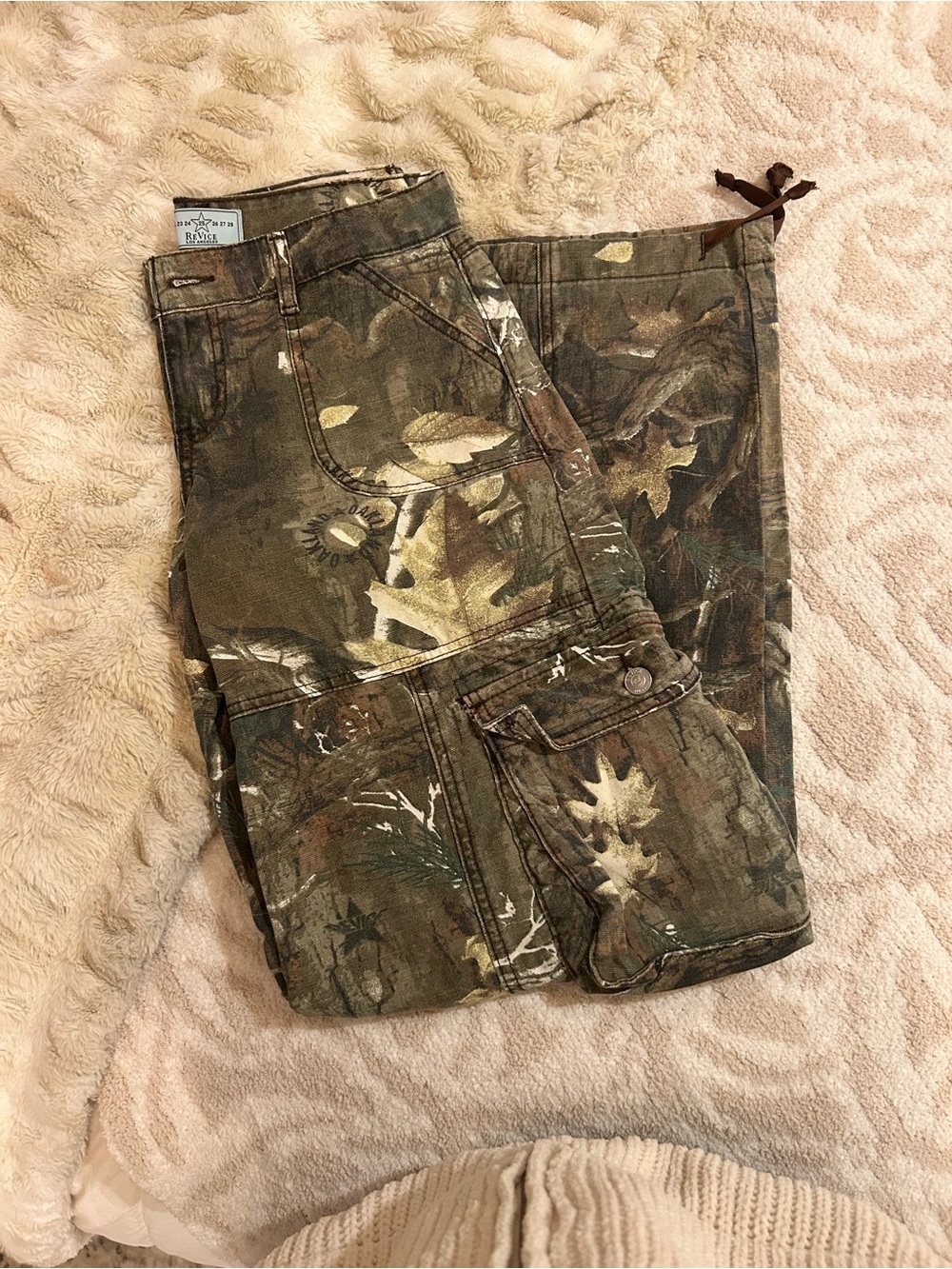 REVICE Women's Relaxed Camo Jeans - Green/Brown